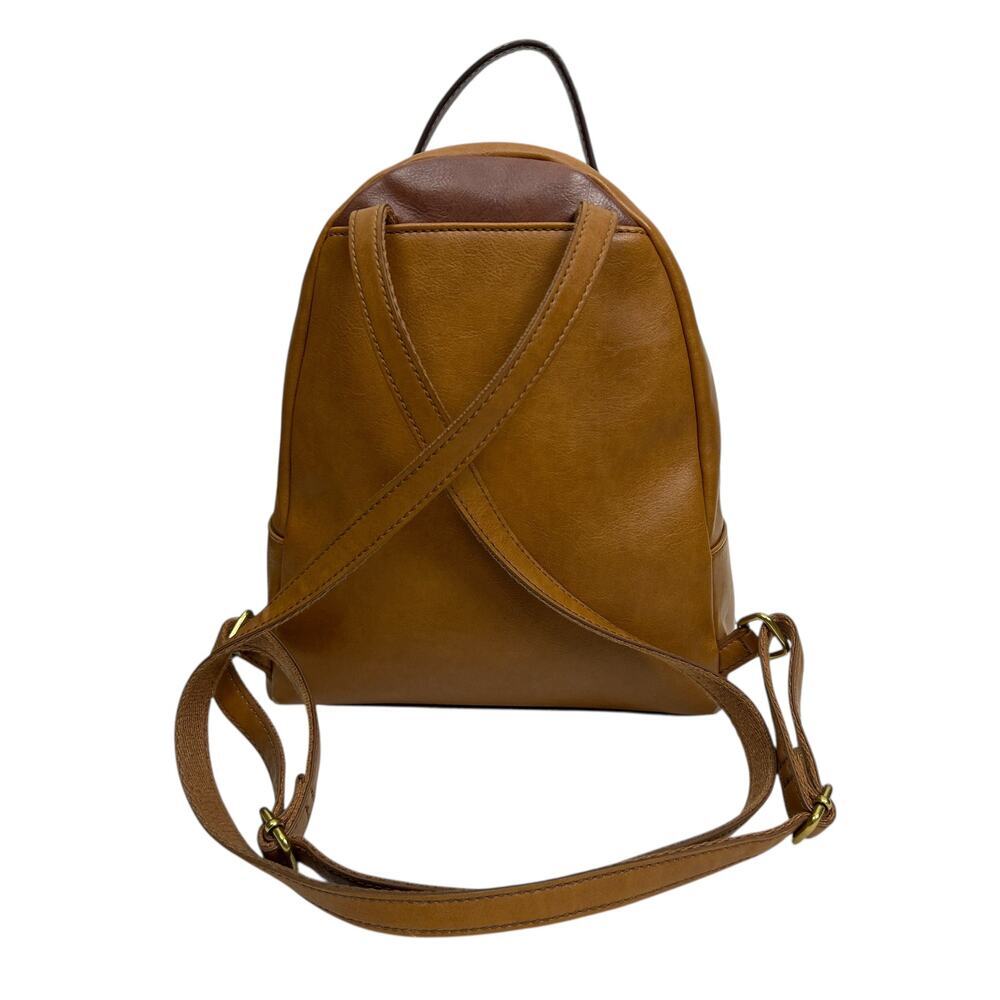 Fossil Brown Faux Leather Front Pocket Backpack - Picture 2 of 6